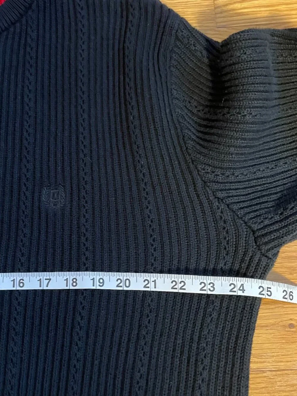 Vintage Chaps Ralph Lauren Cable Cotton Pullover Crewneck Sweater XL Black